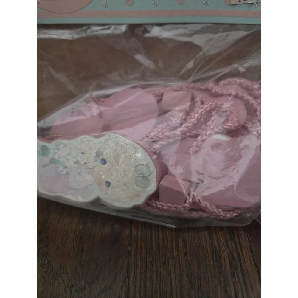 NEW Precious Moments 1989 Trim A Tree 8' Pink Wood Doll Garland Christmas